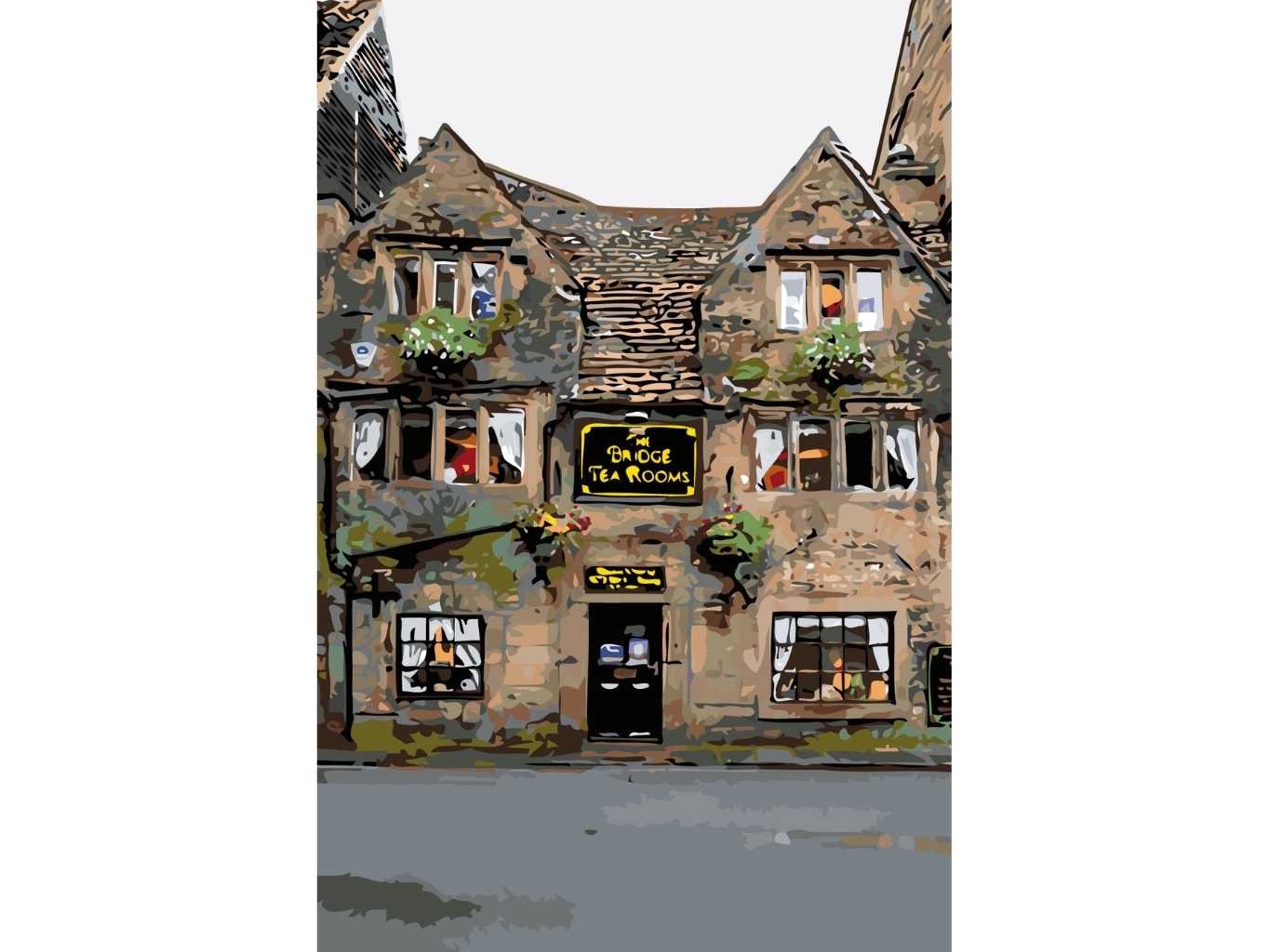 MALUJEŠ Malování podle čísel - TATIANA HEPPLEWHITE - RESTAURACE V BRADFORD-ON-AVON UK Rozměr: 60x80 cm, Rámování: vypnuté plátno na rám