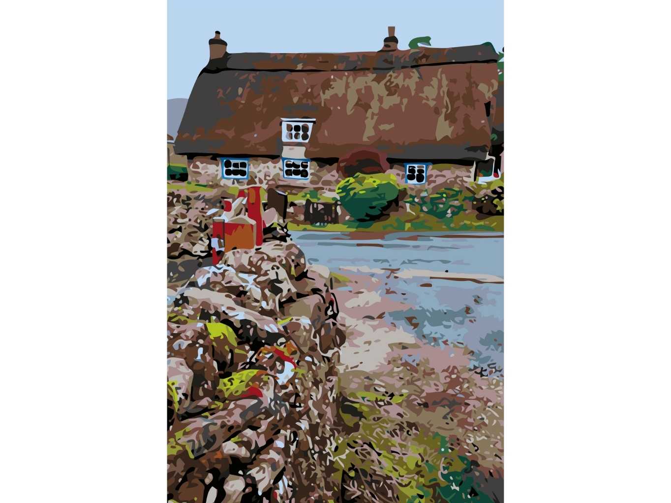 MALUJEŠ Malování podle čísel - TATIANA HEPPLEWHITE - VESNICE V SEVERNÍM YORKSHIRE UK Rozměr: 60x80 cm, Rámování: vypnuté plátno na rám