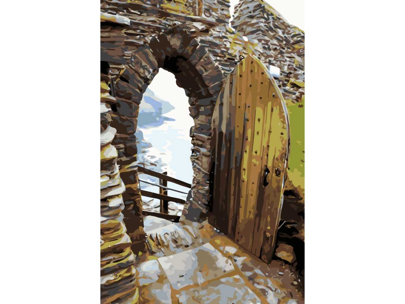 MALUJEŠ Malování podle čísel - TATIANA HEPPLEWHITE - HRAD TINTAGEL UK Rozměr: 40x60 cm, Rámování: vypnuté plátno na rám