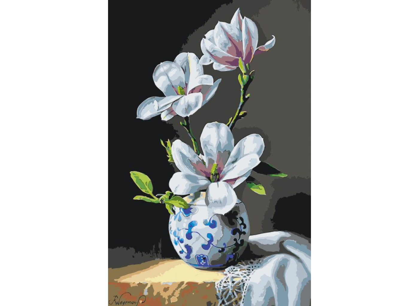 MALUJEŠ Malování podle čísel - PIETER WAGEMANS - KVĚTINA ASIJSKÁ KRÁSKA Rozměr: 40x60 cm, Rámování: bez rámu a bez vypnutí plátna