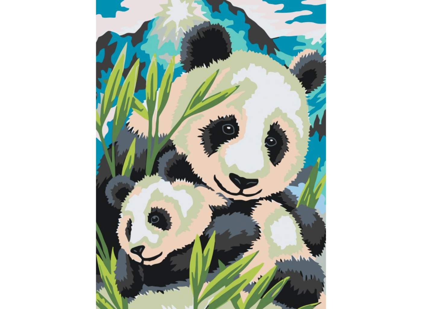 MALUJEŠ Malování podle čísel - PANDY Rozměr: 60x80 cm, Rámování: bez rámu a bez vypnutí plátna