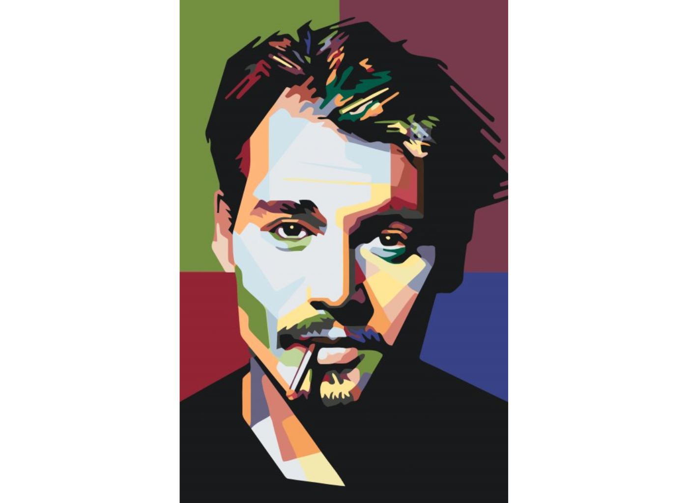 MALUJEŠ Malování podle čísel - ABSTRAKTNÍ JOHNNY DEPP Rozměr: 60 x 80 cm, Rámování: vypnuté plátno na rám