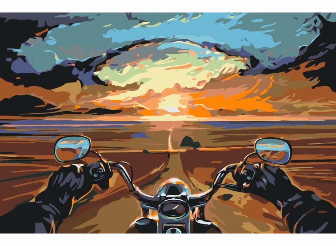 MALUJEŠ Malování podle čísel - MOTORKÁŘSKÁ VÁŠEŇ Rozměr: 40 x 60 cm, Rámování: vypnuté plátno na rám