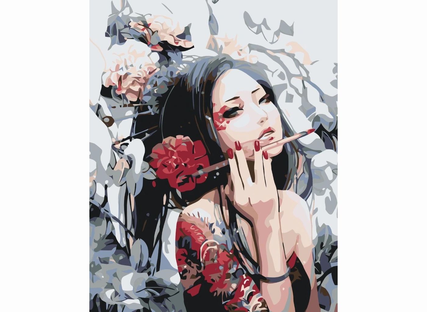 MALUJEŠ Malování podle čísel - MALÍŘKA Z JAPONSKA Rozměr: 30 x 40 cm, Rámování: bez rámu a bez vypnutí plátna