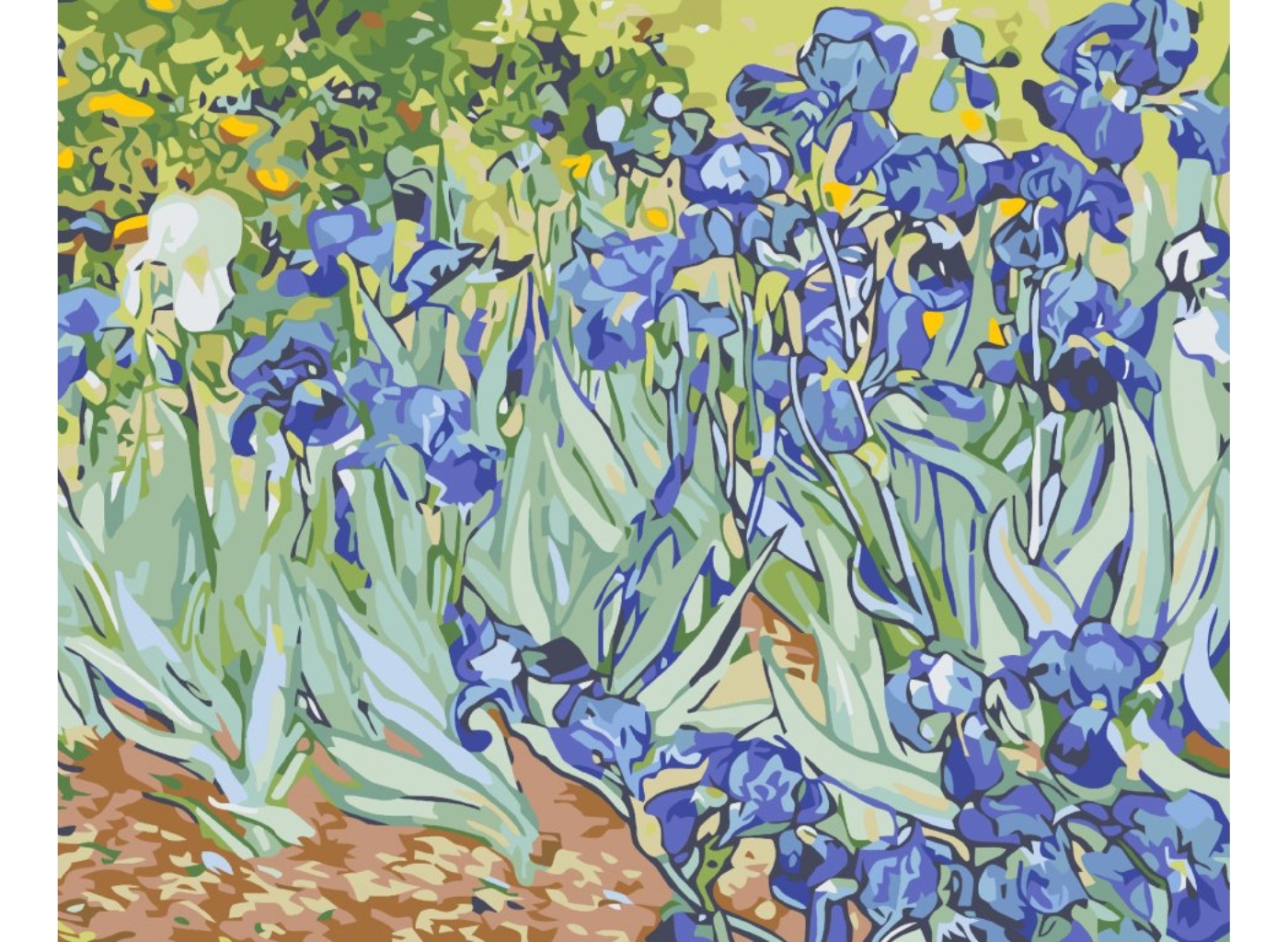 MALUJEŠ Malování podle čísel - KOSATCE (VAN GOGH) Rozměr: 60x80 cm, Rámování: bez rámu a bez vypnutí plátna