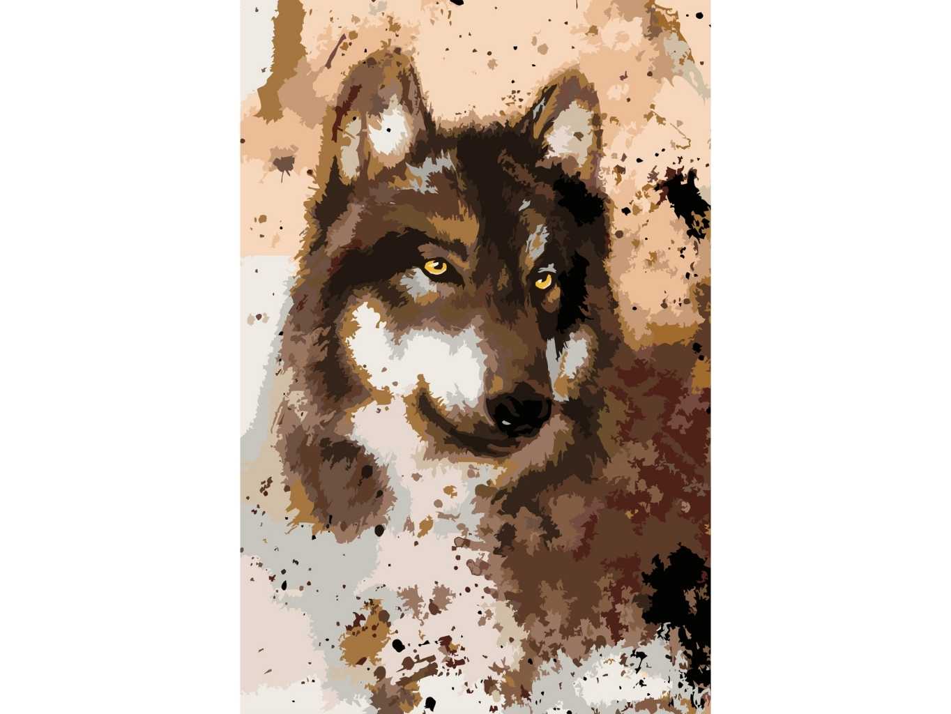 MALUJEŠ Malování podle čísel - JASNÉ OČI VLKA Rozměr: 60x80 cm, Rámování: bez rámu a bez vypnutí plátna