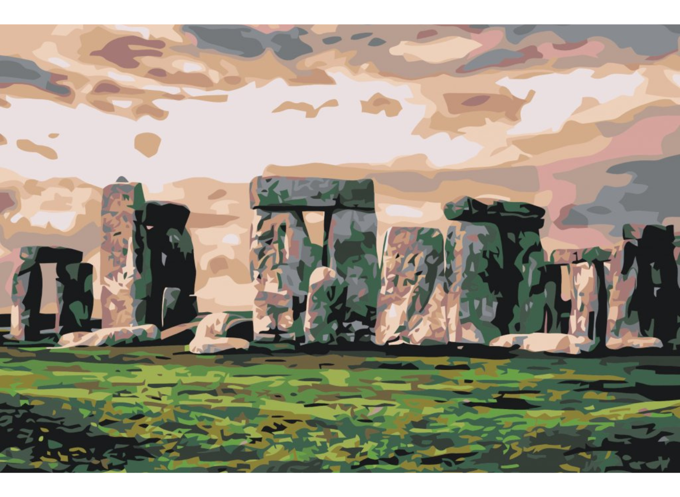 MALUJEŠ Malování podle čísel - MAGICKÝ STONEHENGE Rozměr: 60 x 80 cm, Rámování: bez rámu a bez vypnutí plátna