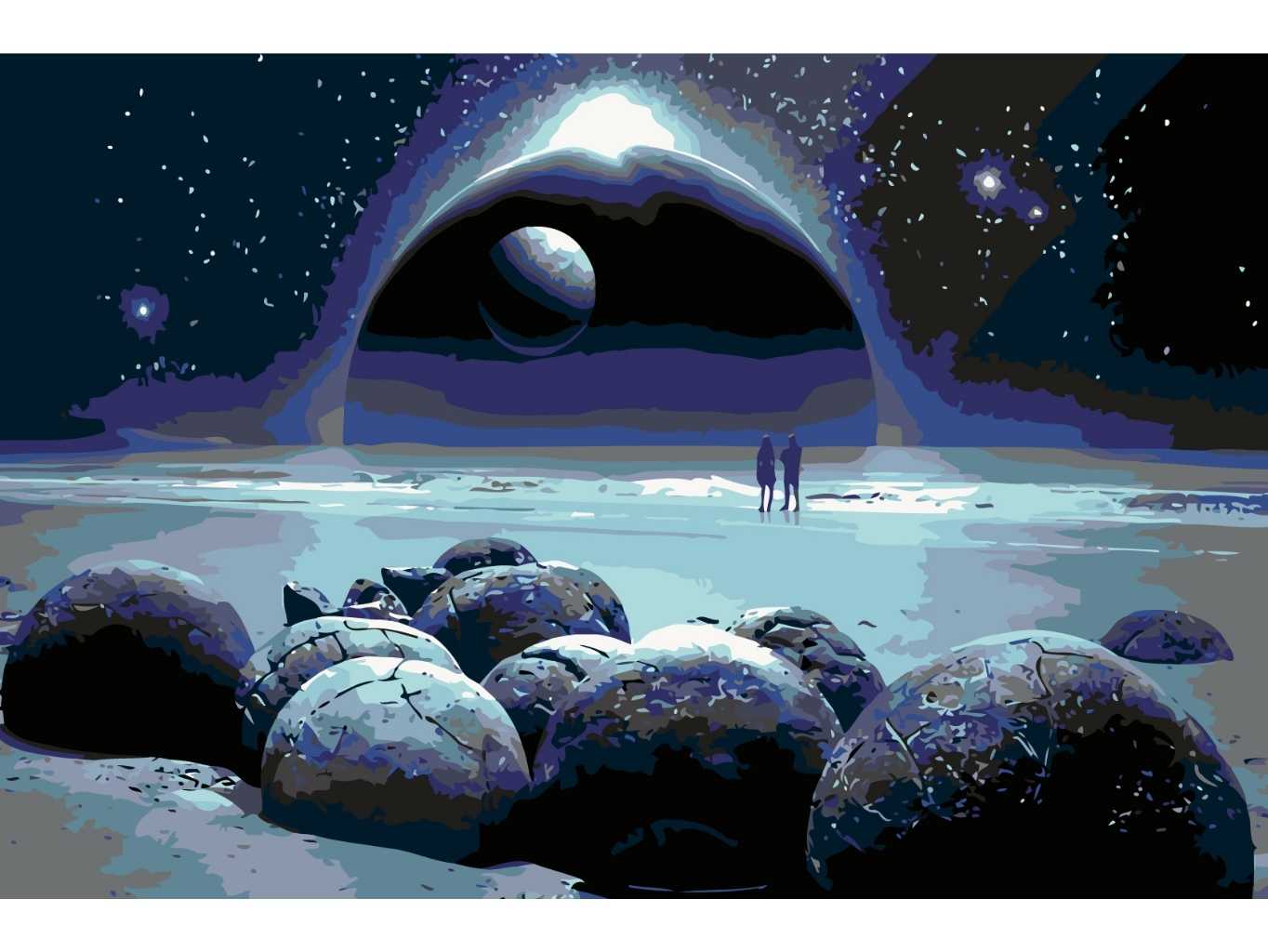 MALUJEŠ Malování podle čísel - PLANETA Rozměr: 80x120 cm, Rámování: bez rámu a bez vypnutí plátna