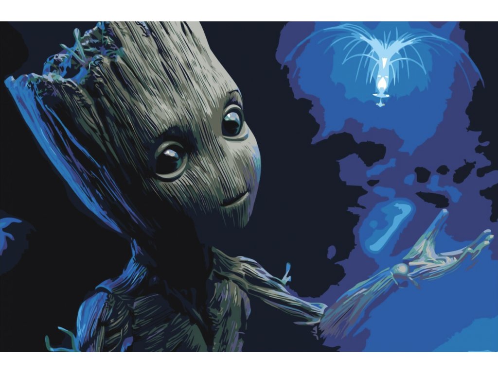 MALUJEŠ Malování podle čísel - GROOT - 40x50 cm - LIMITOVANÁ EDICE Rozměr: 40x50 cm, Rámování: vypnuté plátno na rám