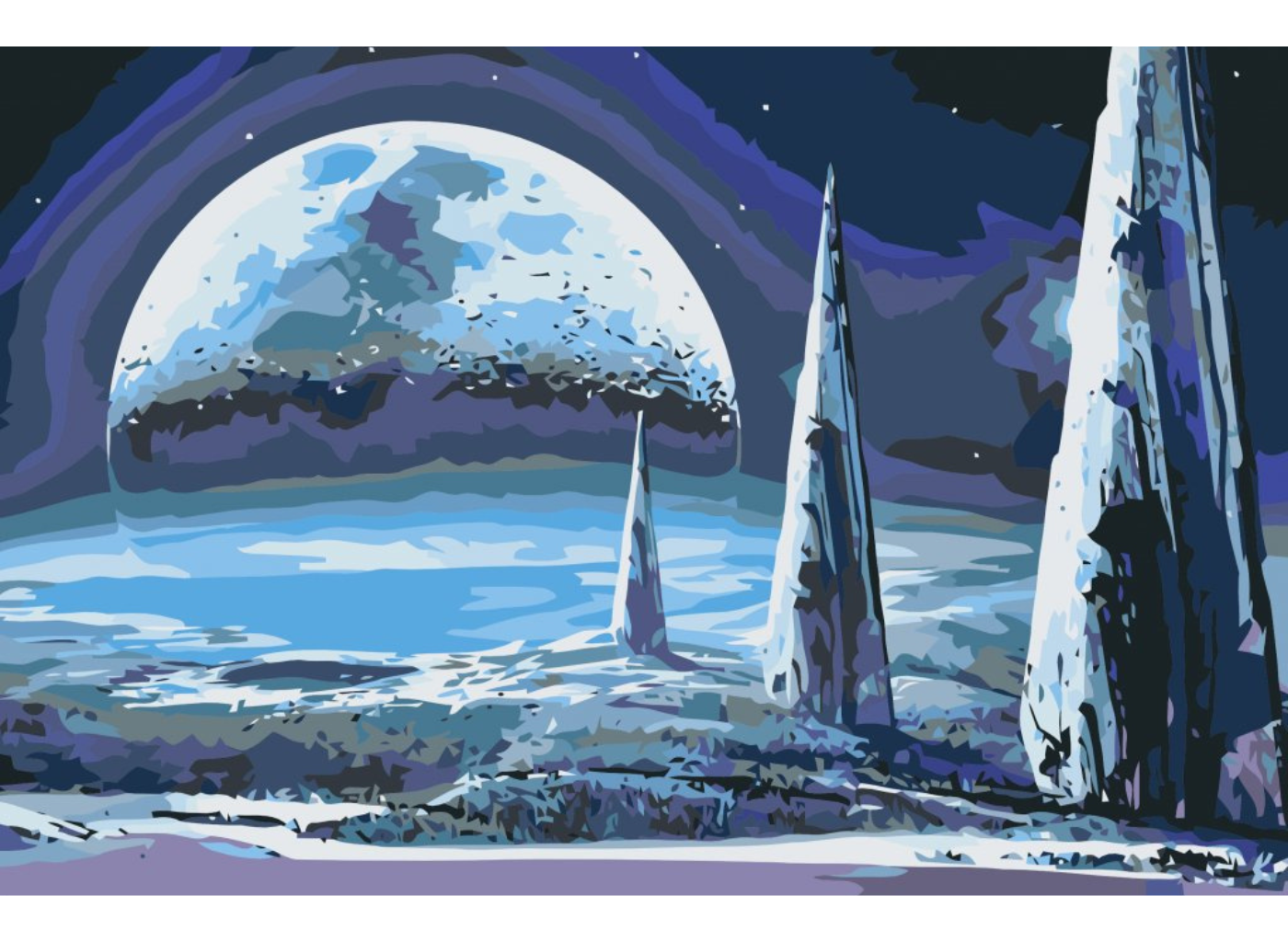 MALUJEŠ Malování podle čísel - POHLED NA PLANETU Rozměr: 60x80 cm, Rámování: bez rámu a bez vypnutí plátna