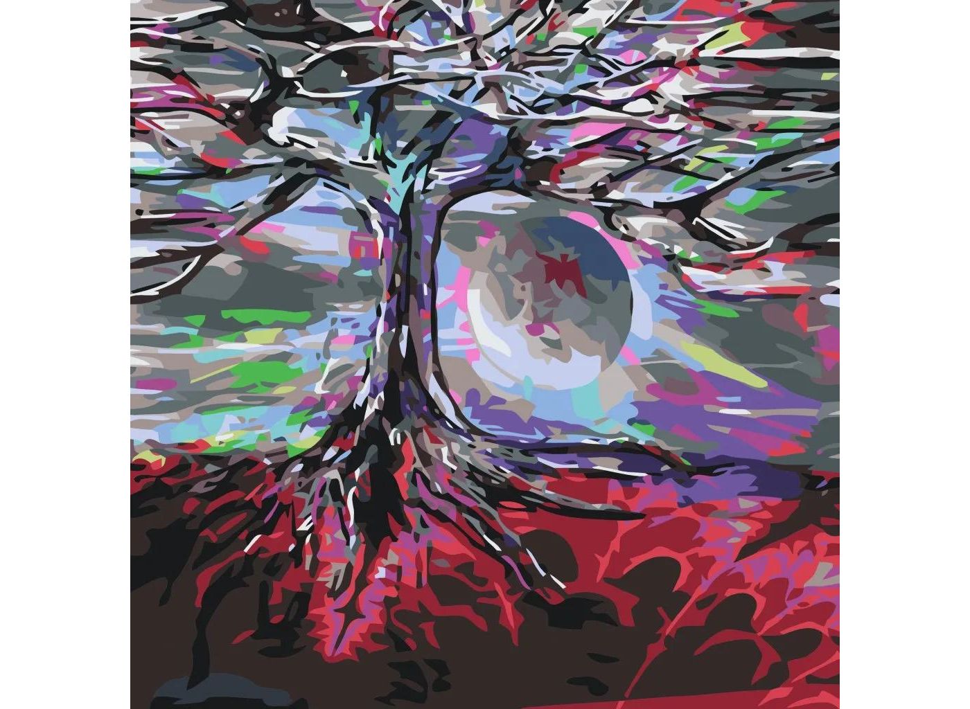 MALUJEŠ Malování podle čísel - JOSHUA DAIL - ŽIVOTNÍ ENERGIE Rozměr: 50 x 50 cm, Rámování: vypnuté plátno na rám