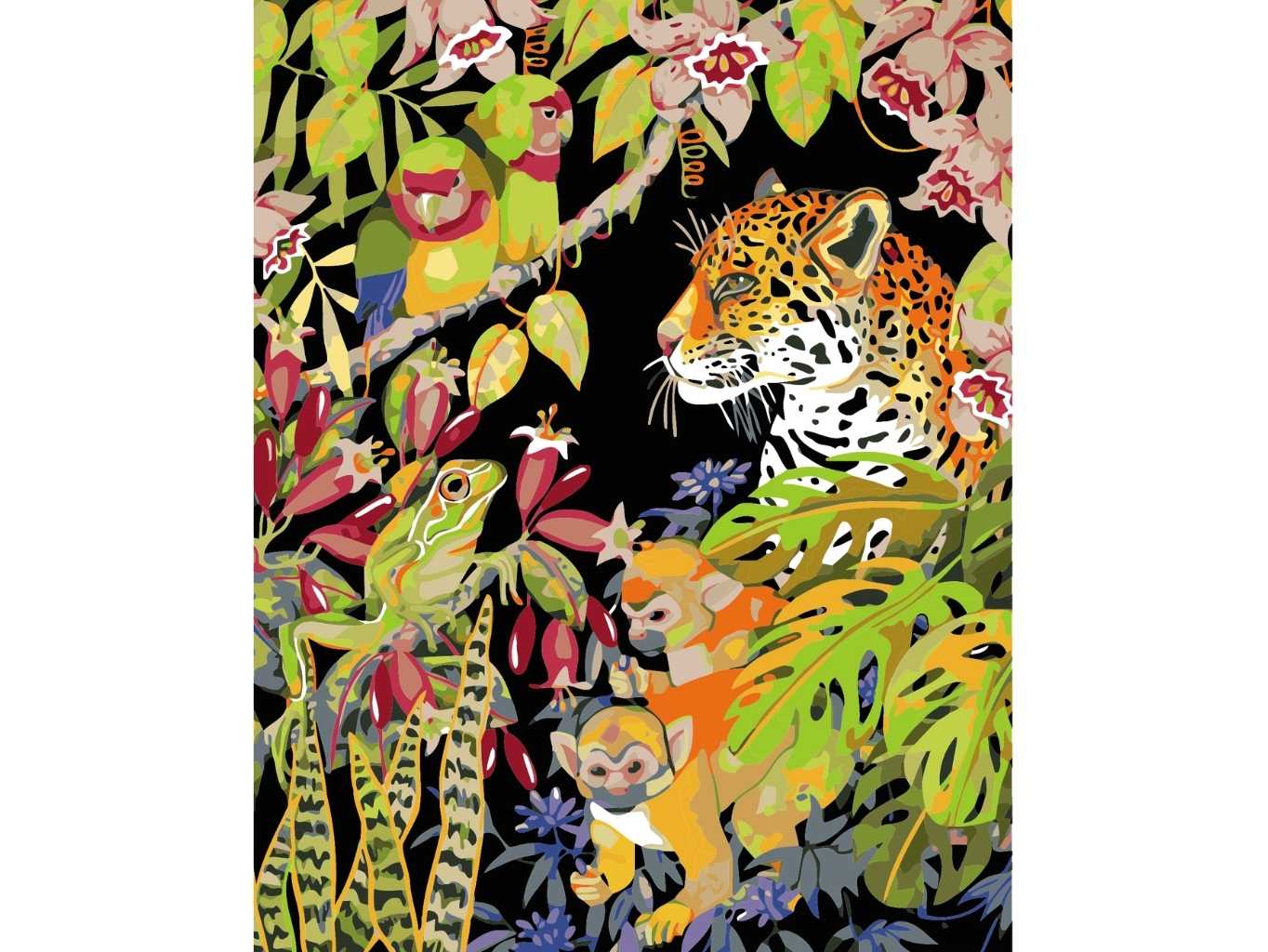 MALUJEŠ Malování podle čísel - LEOPARDÍ FANTAZIE - LESLEY HALLAS / IBD LICENSING UK Rozměr: 80x100 cm, Rámování: bez rámu a bez vypnutí plátna