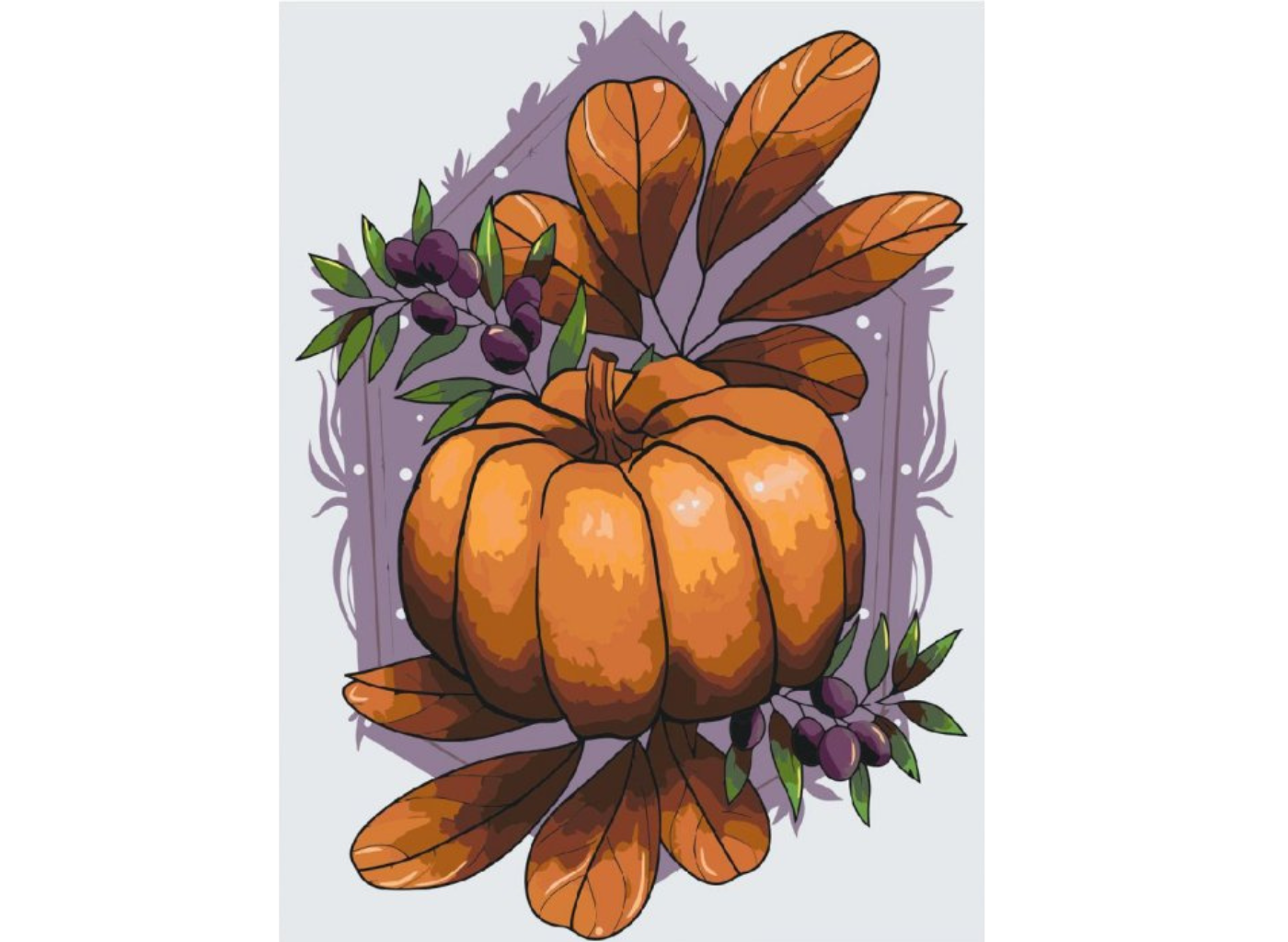 MALUJEŠ Malování podle čísel - AGNIESZKA MLECZEK - PODZIMNÍ DÝNĚ Rozměr: 40x50 cm, Rámování: vypnuté plátno na rám