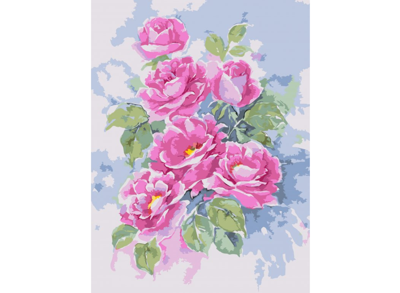 MALUJEŠ Malování podle čísel - KVĚTINY - AH DESIGN / IBD LICENSING UK Rozměr: 80x100 cm, Rámování: bez rámu a bez vypnutí plátna