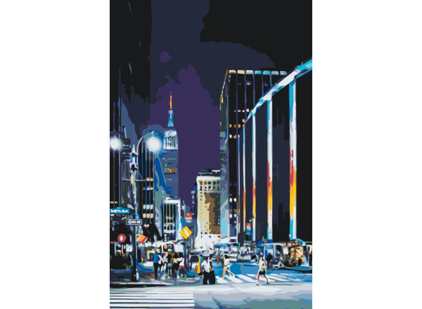 MALUJEŠ Malování podle čísel - NOČNÍ NEW YORK Rozměr: 40x60 cm, Rámování: bez rámu a bez vypnutí plátna