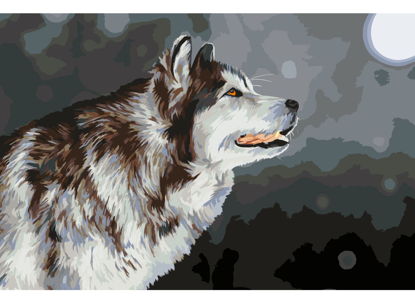 MALUJEŠ Malování podle čísel - SNĚŽNÝ PES Rozměr: 80x120 cm, Rámování: vypnuté plátno na rám