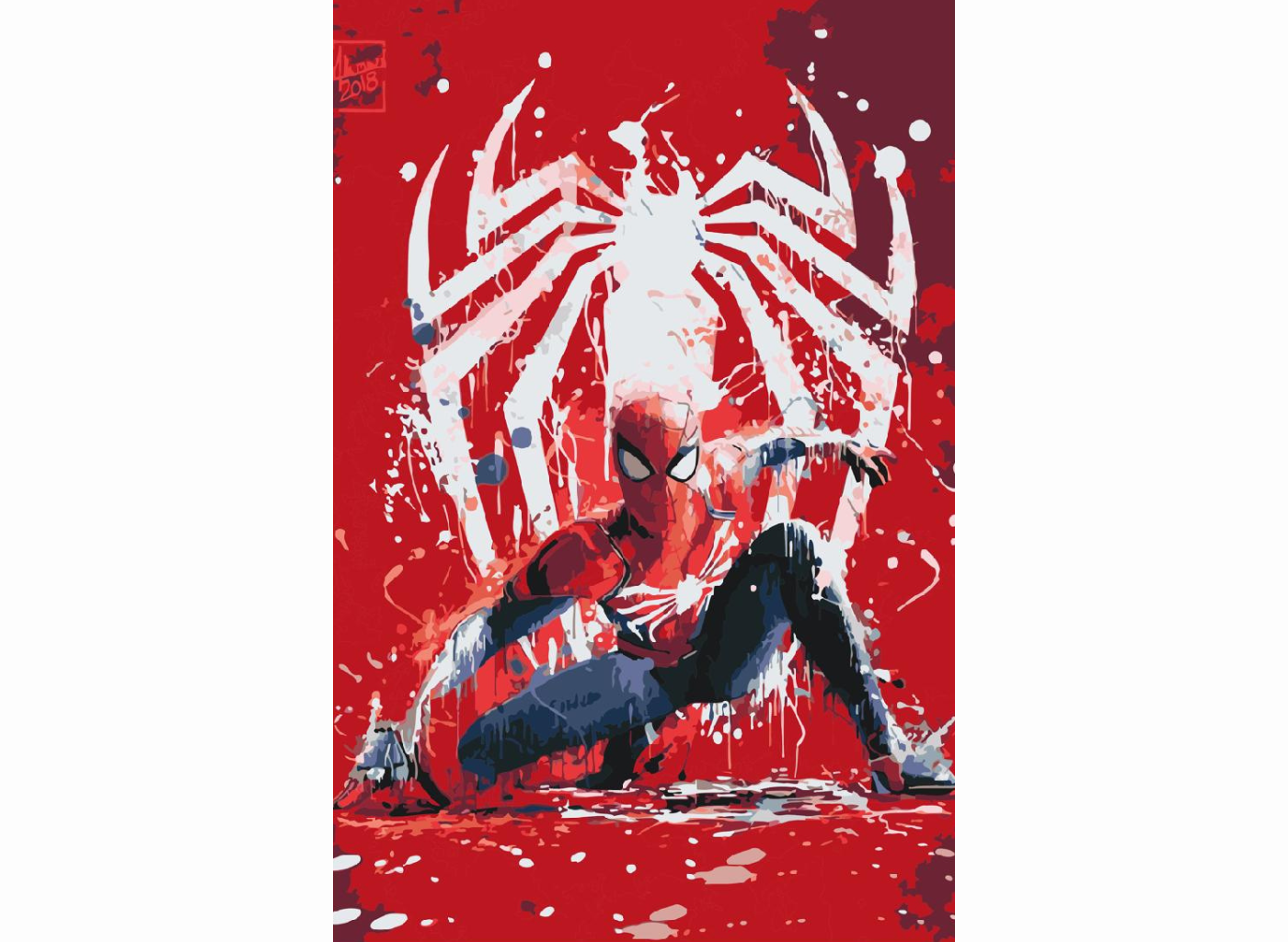 MALUJEŠ Malování podle čísel - SPIDERMAN Rozměr: 40 x 60 cm, Rámování: bez rámu a bez vypnutí plátna