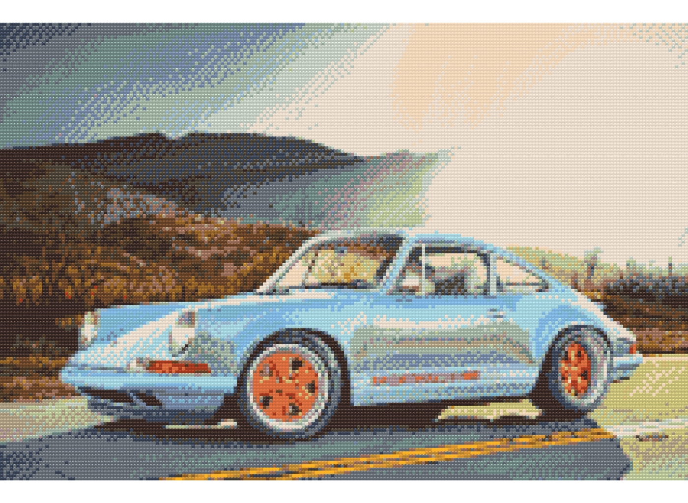 MALUJEŠ Diamantové malování - KOLJA - PORSCHE Rozměr: 40x60 cm, Rámování: bez rámu a bez vypnutí plátna