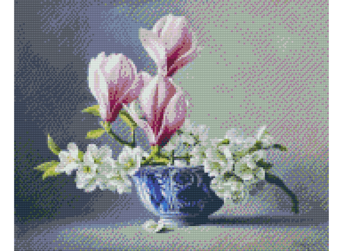 MALUJEŠ Diamantové malování - PIETER WAGEMANS - MAGNOLIE A KVÍTKA TŘEŠNÍ Rozměr: 30x40 cm, Rámování: bez rámu a bez vypnutí plátna