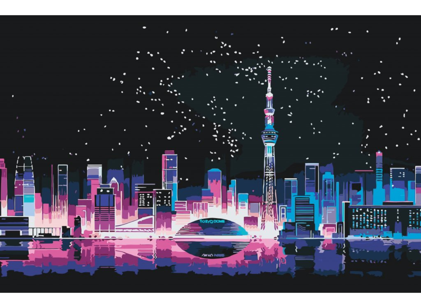 MALUJEŠ Malování podle čísel - TOKYO Rozměr: 40x60 cm, Rámování: bez rámu a bez vypnutí plátna