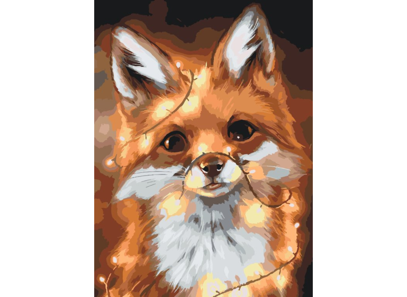 MALUJEŠ Malování podle čísel - LIŠKA SE SVĚTÝLKY Rozměr: 30x40 cm, Rámování: vypnuté plátno na rám