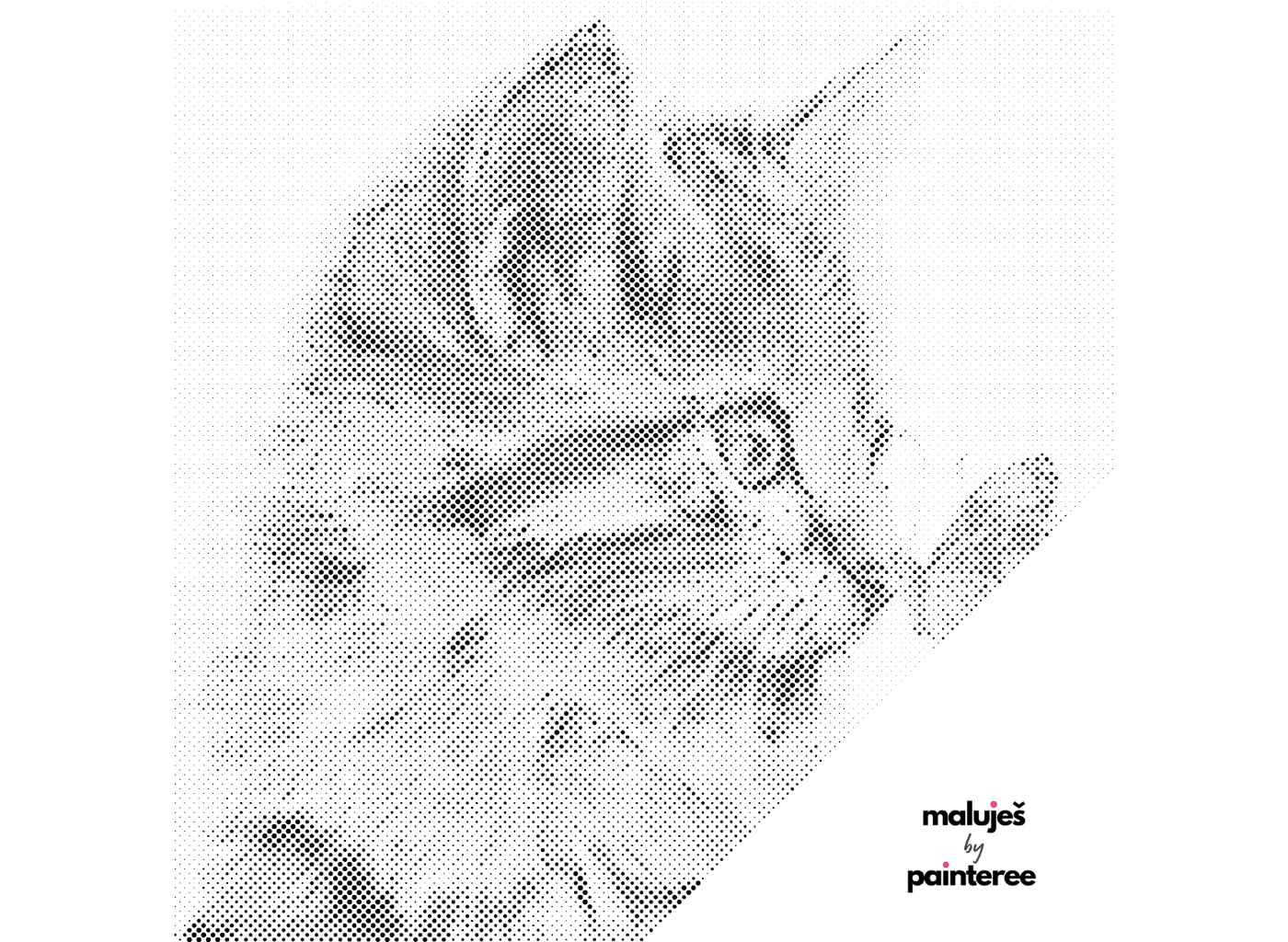 MALUJEŠ Tečkování - KOČIČKA S MOTÝLKEM Barva: Modrá, Rozměr: 80x80 cm, Rámování: bez rámu a bez vypnutí plátna
