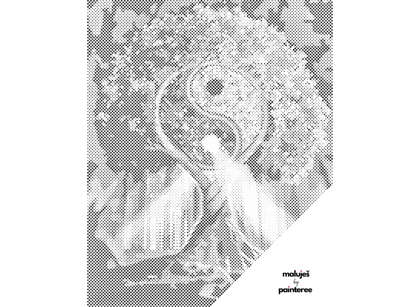 MALUJEŠ Tečkování - STROM HARMONIE Barva: Černá, Rozměr: 30x40 cm, Rámování: bez rámu a bez vypnutí plátna