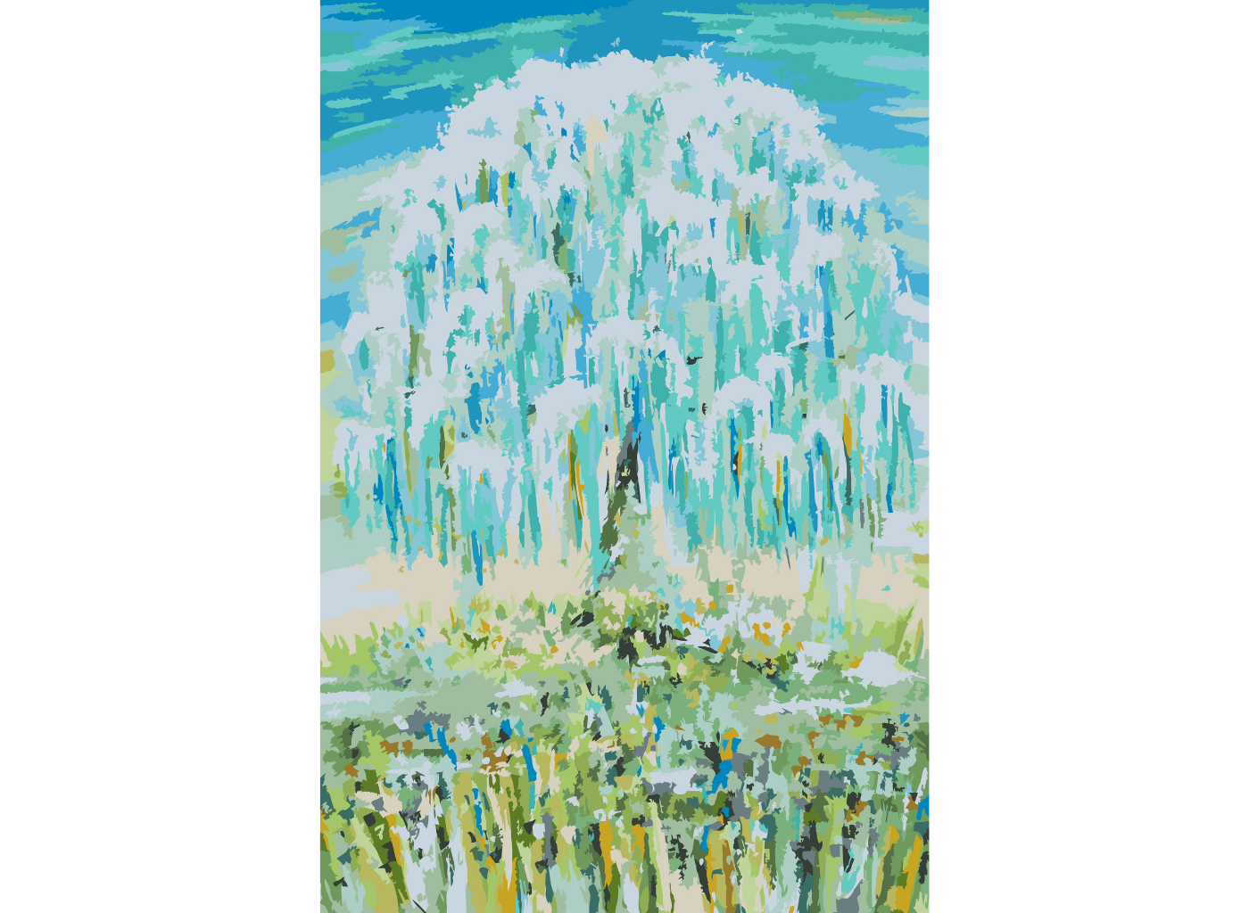 MALUJEŠ Malování podle čísel - MRAZIVÝ STROM by LOUISE ART Rozměr: 80x120 cm, Rámování: vypnuté plátno na rám