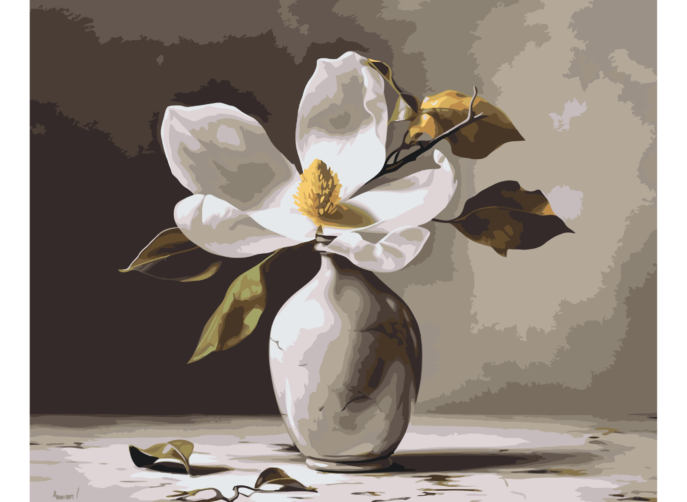 MALUJEŠ Malování podle čísel - ROZTOMILÁ MAGNOLIE I Rozměr: 60x80 cm, Rámování: bez rámu a bez vypnutí plátna