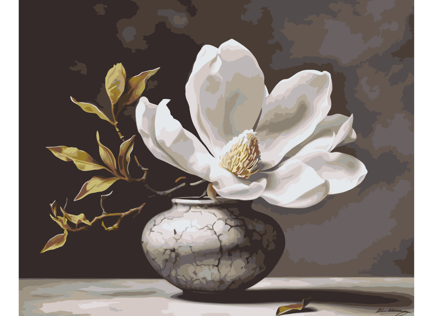 MALUJEŠ Malování podle čísel - ROZTOMILÁ MAGNOLIE III Rozměr: 60x80 cm, Rámování: bez rámu a bez vypnutí plátna