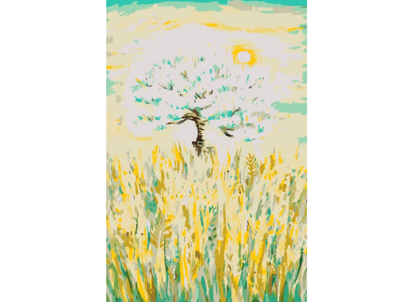 MALUJEŠ Malování podle čísel - LETNÍ DEN by LOUISE ART Rozměr: 80x120 cm, Rámování: bez rámu a bez vypnutí plátna
