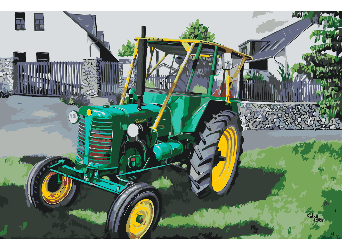 MALUJEŠ Malování podle čísel - KOLJA - ZETOR 25 Rozměr: 40x60 cm, Rámování: vypnuté plátno na rám