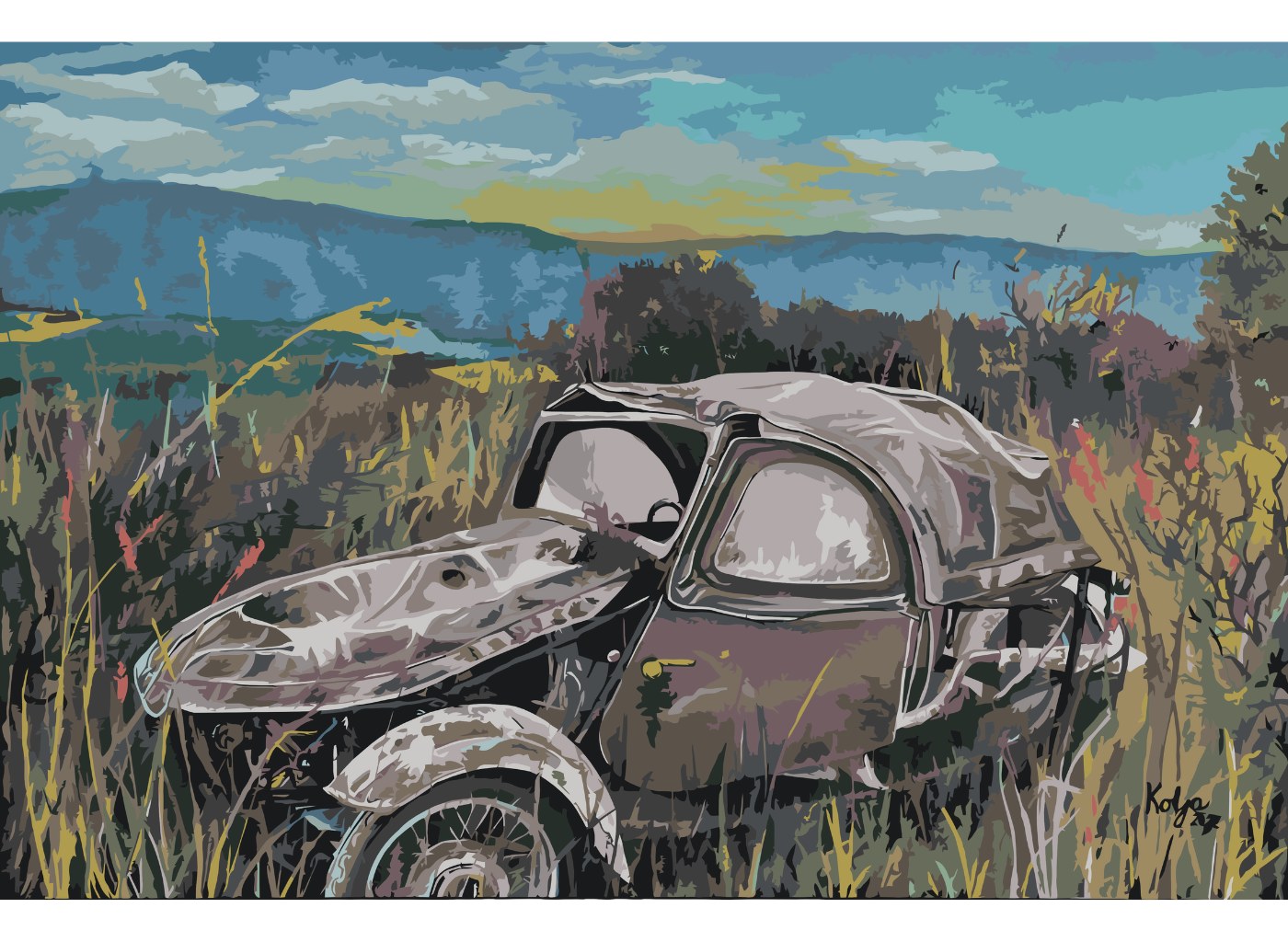 MALUJEŠ Malování podle čísel - KOLJA - VELOREX V KŘOVÍ Rozměr: 80x120 cm, Rámování: bez rámu a bez vypnutí plátna