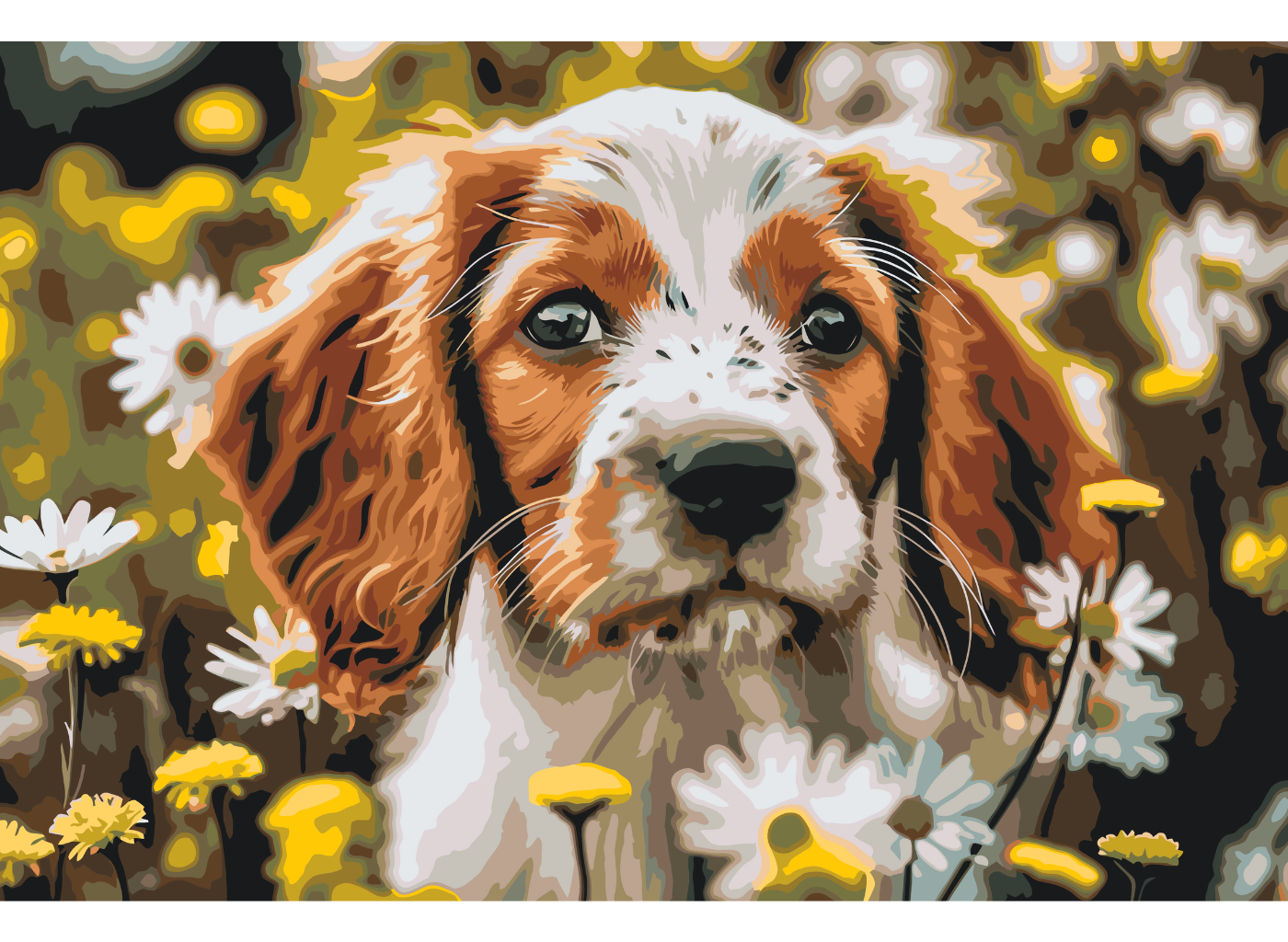 MALUJEŠ Malování podle čísel - ŠTĚNĚ V LUČNÍM KVÍTÍ Rozměr: 40x60 cm, Rámování: bez rámu a bez vypnutí plátna