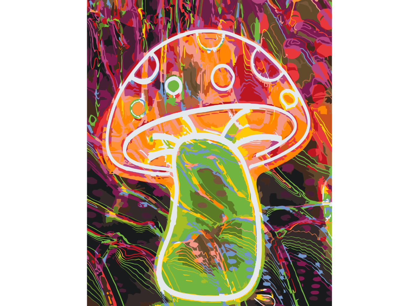 MALUJEŠ Malování podle čísel - JOSHUA DAIL - SVÍTÍCÍ HOUBA Rozměr: 60x80 cm, Rámování: bez rámu a bez vypnutí plátna