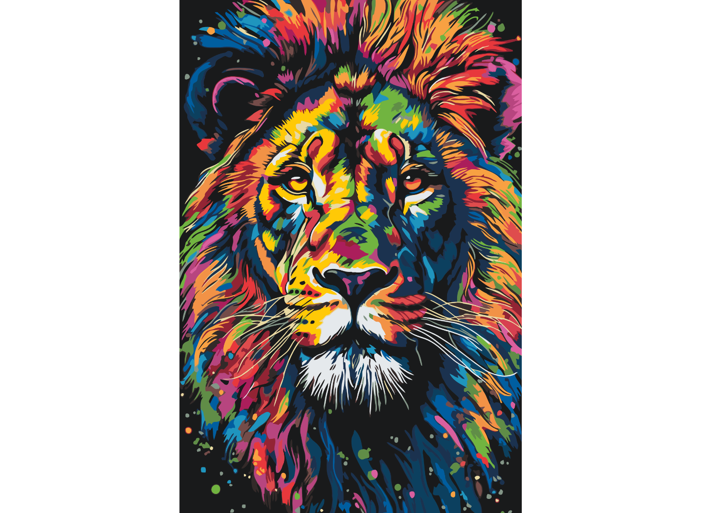 MALUJEŠ Malování podle čísel - LEV V BARVÁCH Rozměr: 80x120 cm, Rámování: bez rámu a bez vypnutí plátna