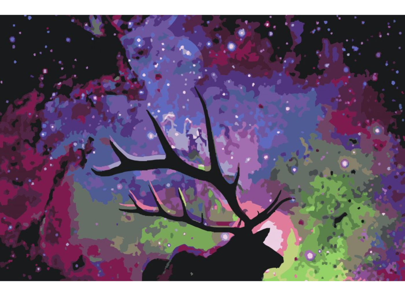 MALUJEŠ Malování podle čísel - JOSHUA DAIL - MAGICKÝ JELEN Rozměr: 40x60 cm, Rámování: bez rámu a bez vypnutí plátna