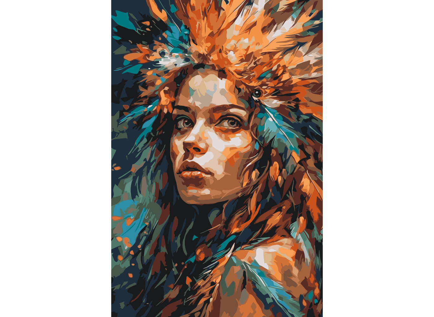 MALUJEŠ Malování podle čísel - INDIÁNKA Rozměr: 80x120 cm, Rámování: bez rámu a bez vypnutí plátna