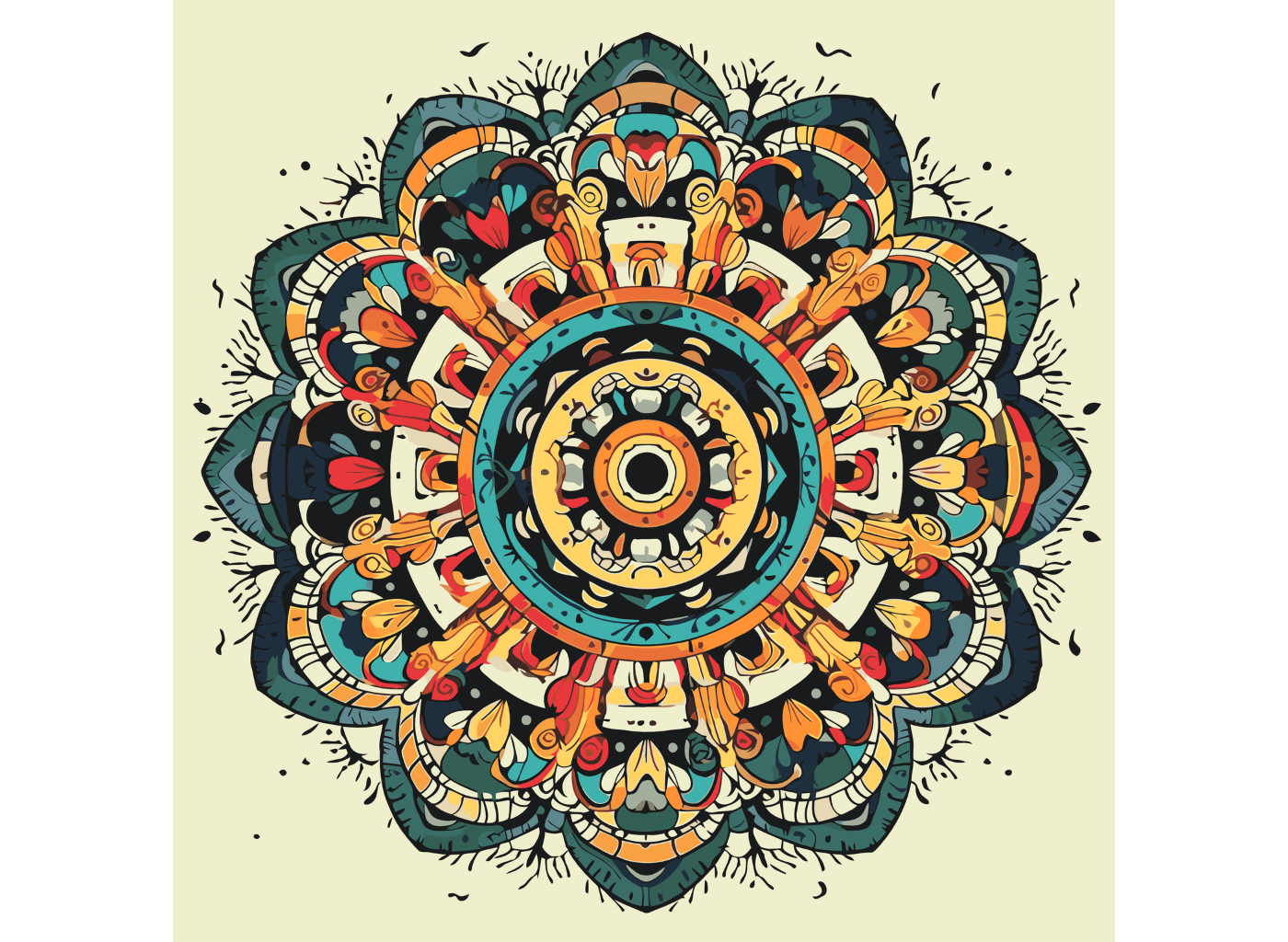 MALUJEŠ Malování podle čísel - BAREVNÁ MANDALA Rozměr: 80x80 cm, Rámování: bez rámu a bez vypnutí plátna