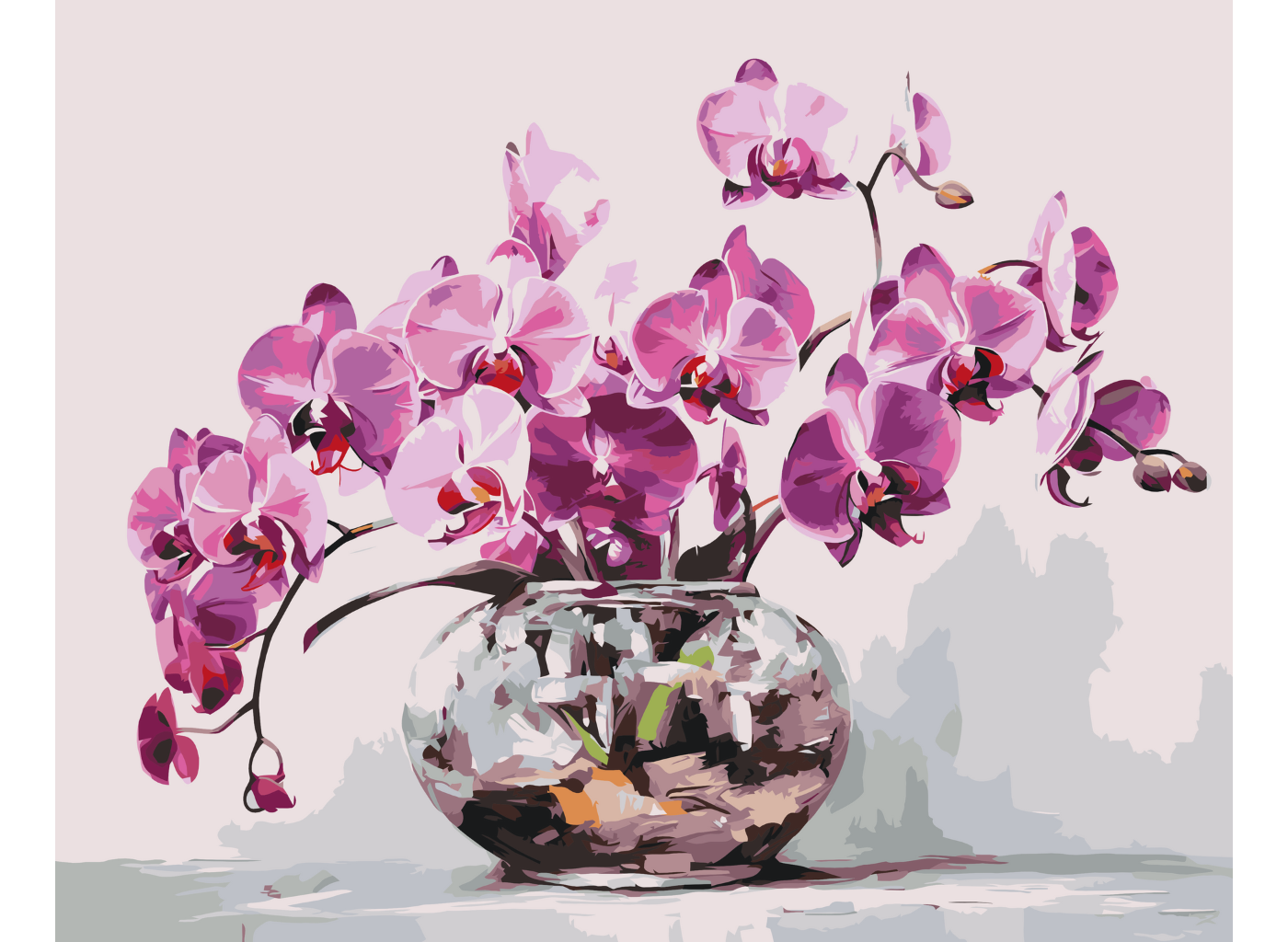 MALUJEŠ Malování podle čísel - FIALOVÁ ORCHIDEJ Rozměr: 60x80 cm, Rámování: bez rámu a bez vypnutí plátna