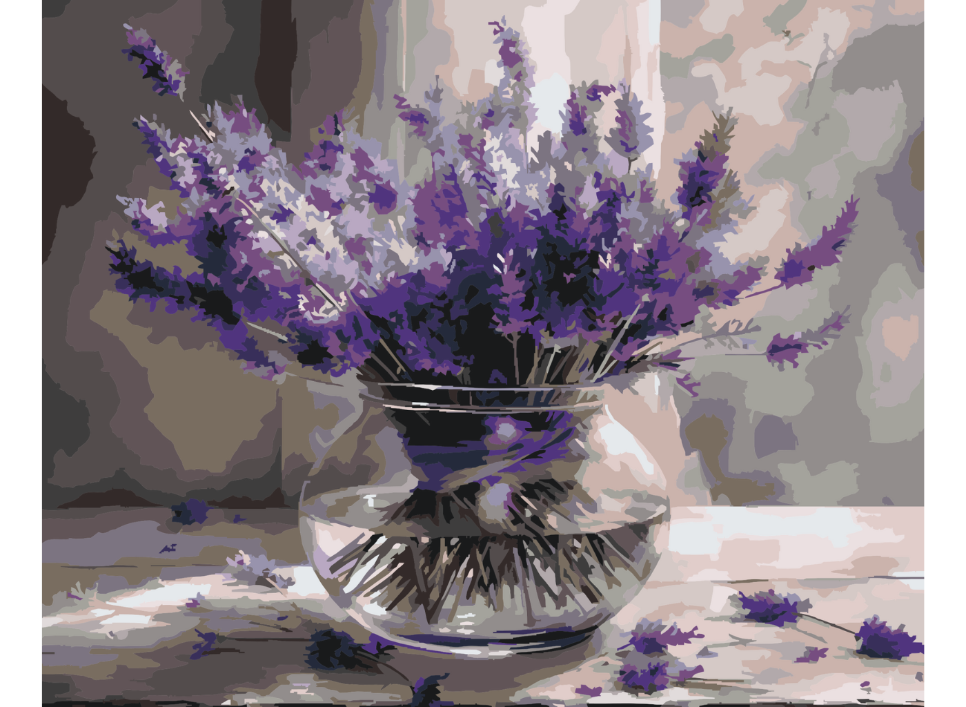 MALUJEŠ Malování podle čísel - LEVANDULE VE VÁZE Rozměr: 30x40 cm, Rámování: bez rámu a bez vypnutí plátna