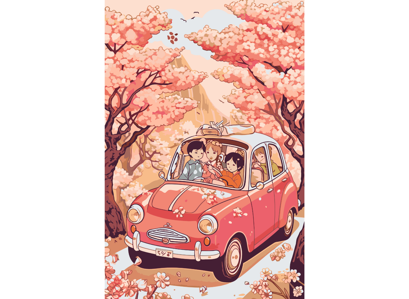 MALUJEŠ Malování podle čísel - V JAPONSKU NA CESTÁCH Rozměr: 40x60 cm, Rámování: bez rámu a bez vypnutí plátna