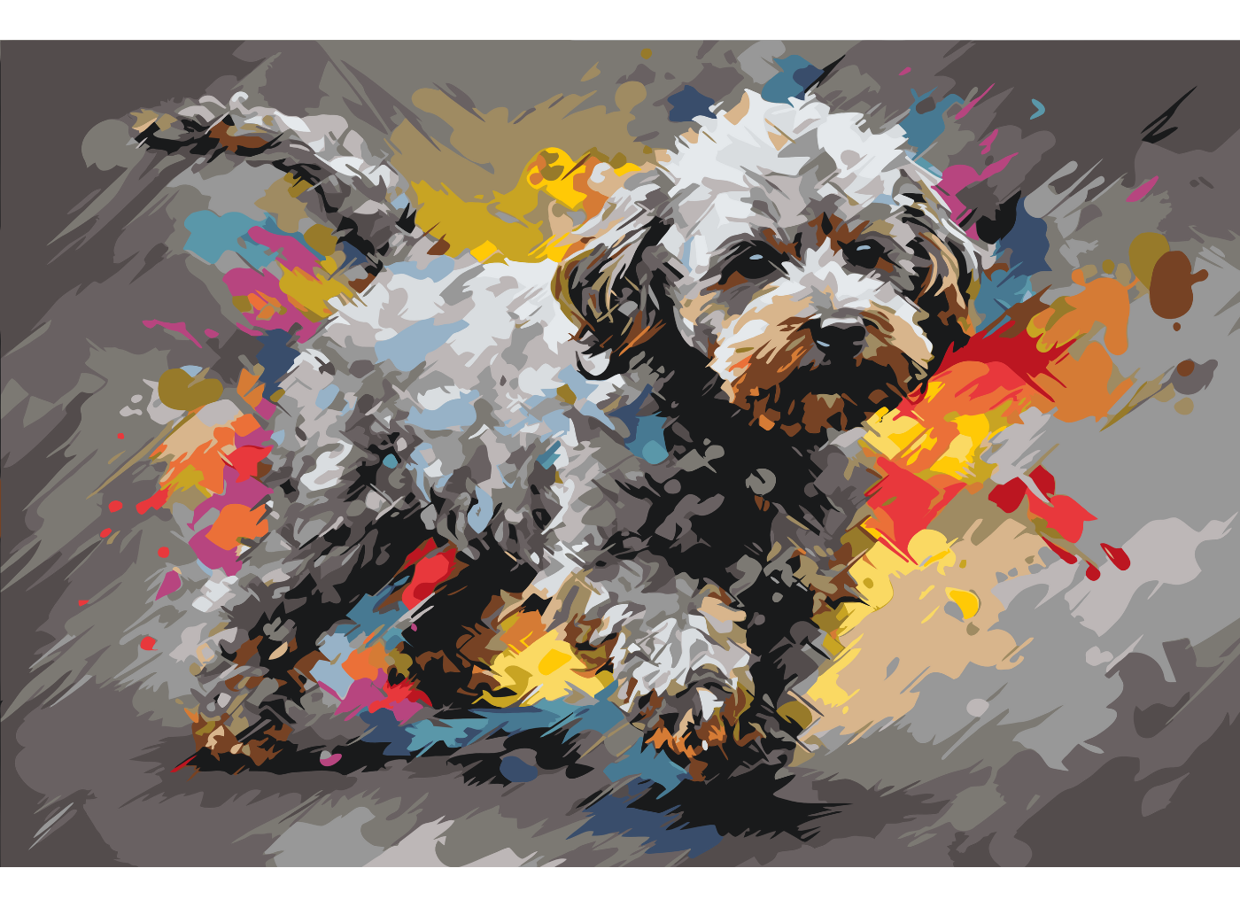 MALUJEŠ Malování podle čísel - CHLUPÁČ V BARVÁCH Rozměr: 60x80 cm, Rámování: bez rámu a bez vypnutí plátna
