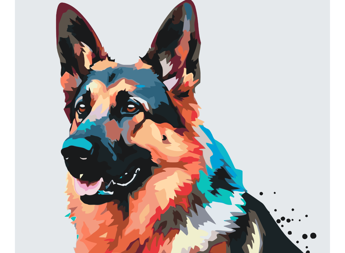 MALUJEŠ Malování podle čísel - NĚMECKÝ OVČÁK V BARVÁCH Rozměr: 30x40 cm, Rámování: bez rámu a bez vypnutí plátna