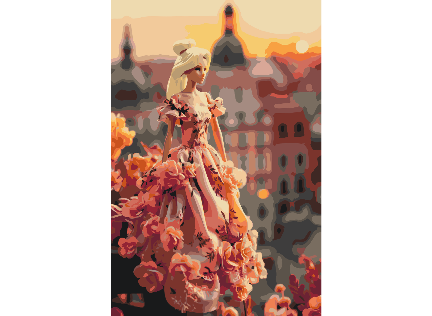 MALUJEŠ Malování podle čísel - BLONDÝNA NA RŮŽOVÉ VLNĚ Rozměr: 40x60 cm, Rámování: vypnuté plátno na rám