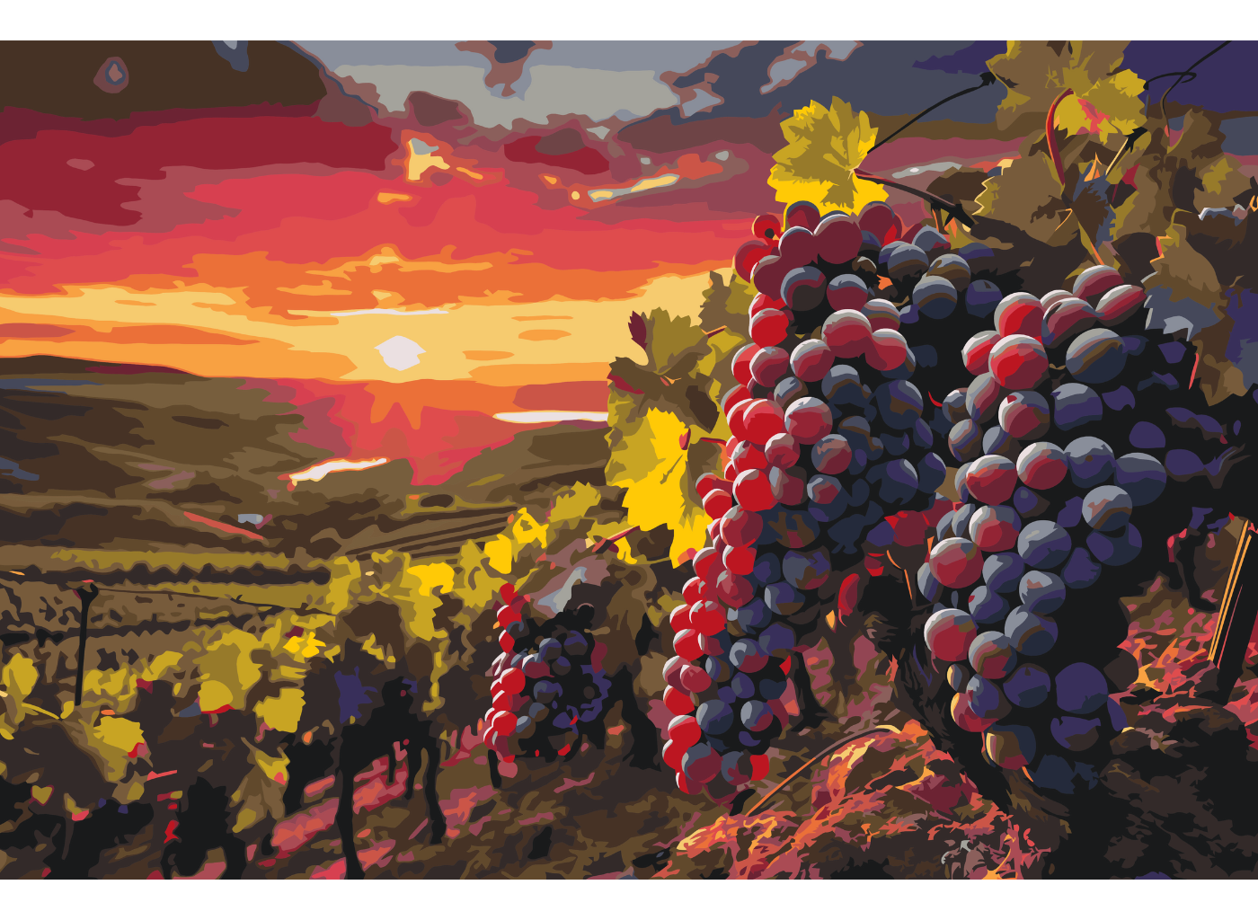 MALUJEŠ Malování podle čísel - VINICE Rozměr: 80x120 cm, Rámování: bez rámu a bez vypnutí plátna
