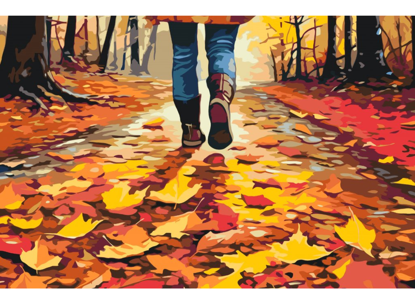 MALUJEŠ Malování podle čísel - PODZIMNÍ TOULÁNÍ Rozměr: 40x60 cm, Rámování: bez rámu a bez vypnutí plátna