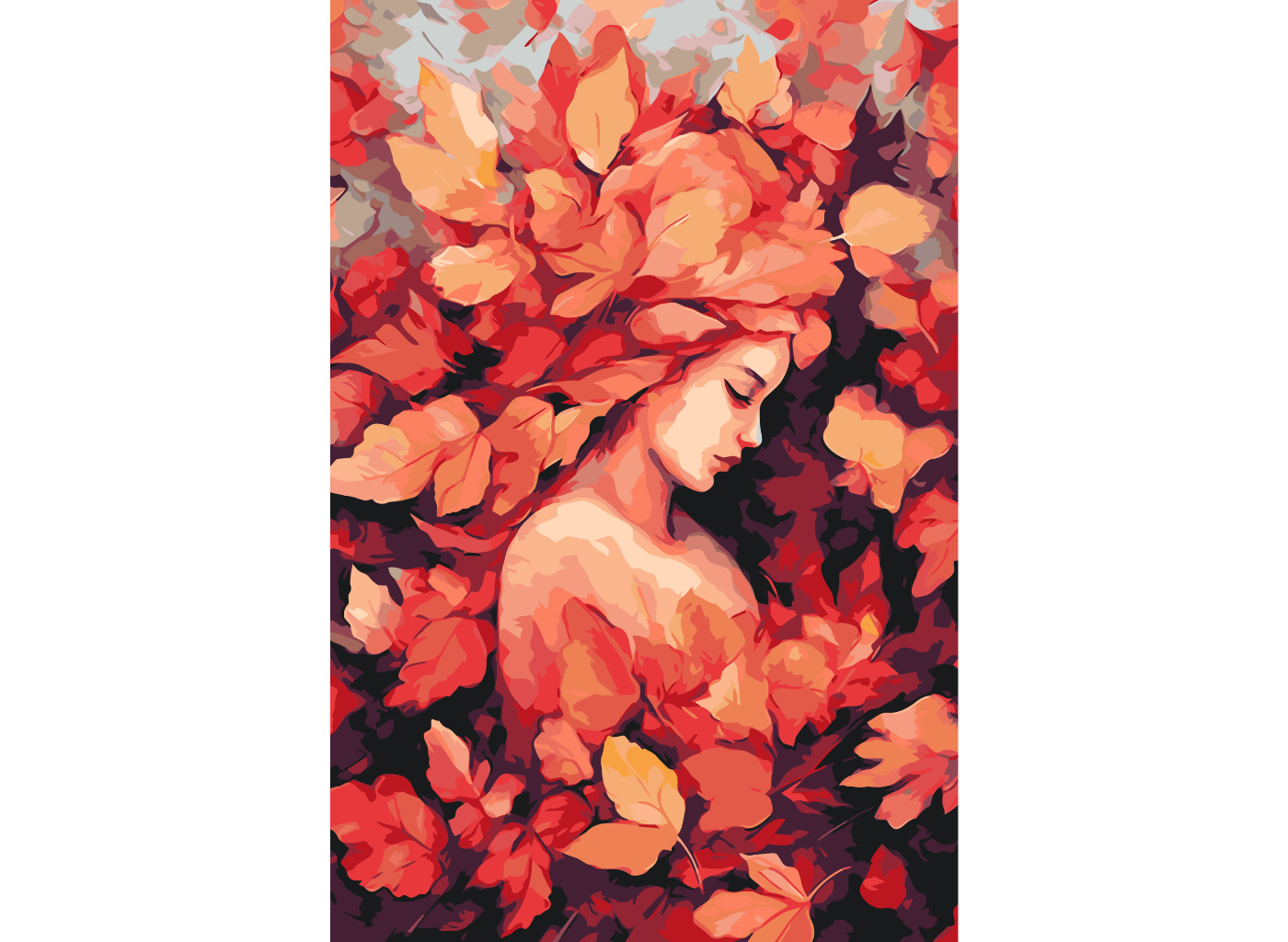 MALUJEŠ Malování podle čísel - V LISTÍ I Rozměr: 80x120 cm, Rámování: bez rámu a bez vypnutí plátna