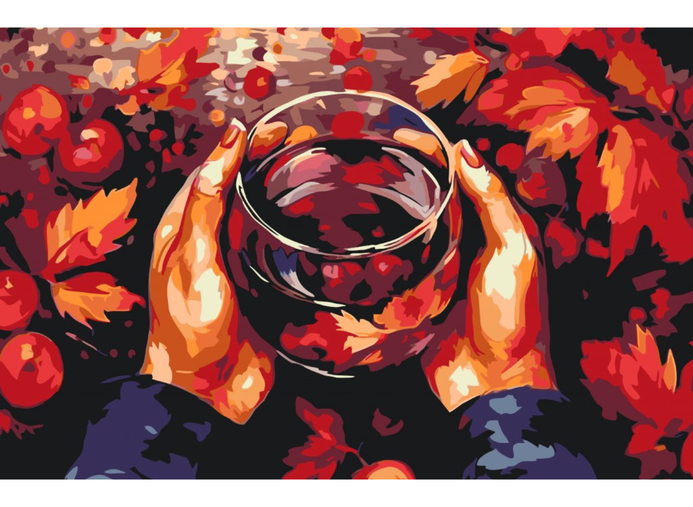 MALUJEŠ Malování podle čísel - SVAŘENÉ VÍNO Rozměr: 80x120 cm, Rámování: bez rámu a bez vypnutí plátna