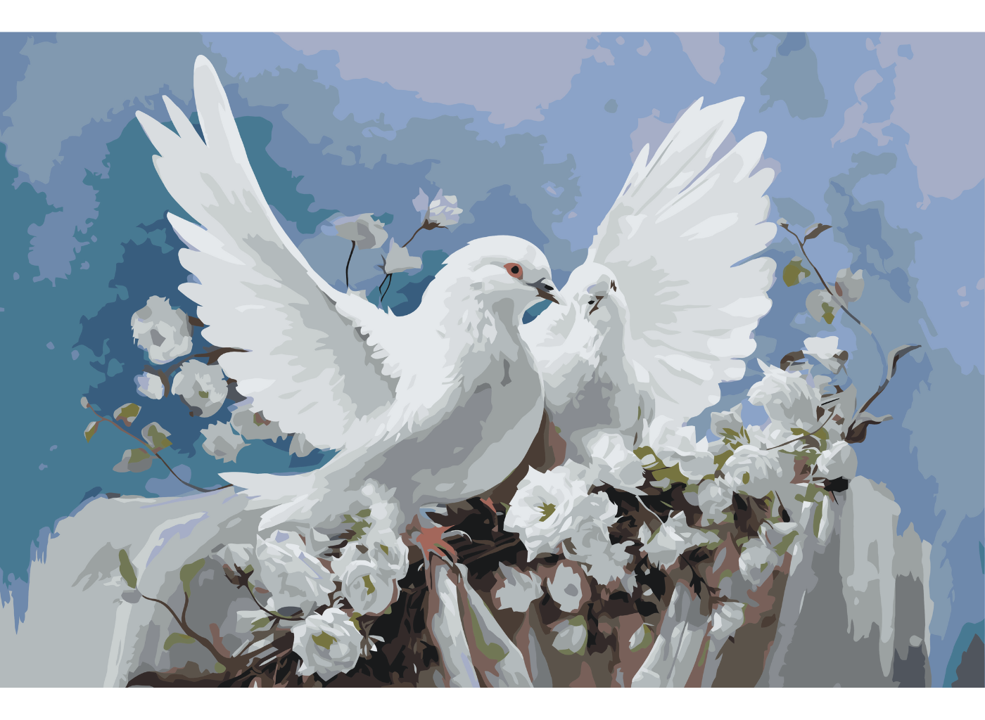 MALUJEŠ Malování podle čísel - AGNIESZKA MLECZEK - POD OCHRANNÝMI KŘÍDLY Rozměr: 80x120 cm, Rámování: vypnuté plátno na rám